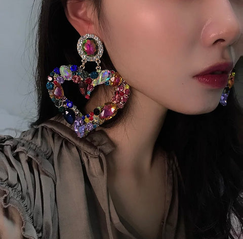 Fantasy Crystal Heart Earrings