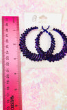 Purple Crystal Hoop Earrings