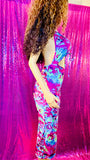 Beach Tye Dye Print Halter Neck Women’s Dress