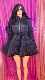 Women’s Black Peplum Winter Coat