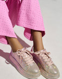 Ombre Pink Rhinestone Bling Glitter Sneakers