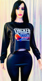 Thicker Than Snicker Snack Crop Top Pants Set