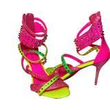 Sasha is Fierce Multi-Color Crystal  "Studded" Stiletto Sandals