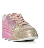 Ombre Pink Rhinestone Bling Glitter Sneakers