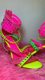 Sasha is Fierce Multi-Color Crystal  "Studded" Stiletto Sandals