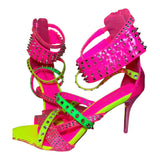 Sasha is Fierce Multi-Color Crystal  "Studded" Stiletto Sandals