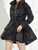 Women’s Black Peplum Winter Coat