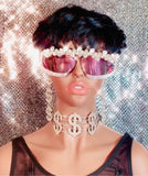 Dynasty Oversized Diamond Rhinestone Sunglasses - The Glamorous Life