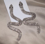 Silver Crystal Snake Earrings - The Glamorous Life 101