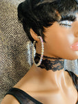 Silver AB Crystal Hoop Earrings - The Glamorous Life 101