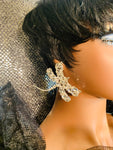 Silver Butterfly Crystal Earrings - The Glamorous Life