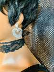 Silver Crystal Heart Love Earrings - The Glamorous Life