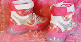 Pink Studded Rhinestone Crystal Lace Up High Top Sneakers - The Glamorous Life 101