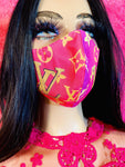 Pink Gold LV Face Mask - The Glamorous Life 101