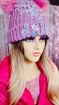 Bling Crystal Pink Knitted Hat - The Glamorous Life