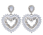 Silver Crystal Heart Love Earrings - The Glamorous Life