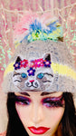 CRYSTAL EMBELLISHED CAT KNIT BEANIE HAT - The Glamorous Life