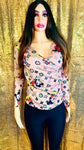 Women’s Mickey V Neck Casual Long Sleeve Blouse - The Glamorous Life