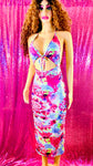 Beach Tye Dye Print Halter Neck Women’s Dress