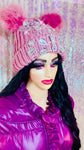 Bling Crystal Pink Knitted Hat - The Glamorous Life