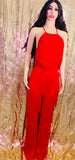 Red Fringe Tassel Cross Back Flare Leg Jumpsuit - The Glamorous Life