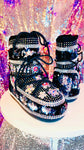 Mermaid Sliver Black Sequin Snow Boots - The Glamorous Life