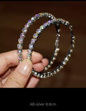 Silver AB Crystal Hoop Earrings - The Glamorous Life 101