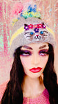 CRYSTAL EMBELLISHED CAT KNIT BEANIE HAT - The Glamorous Life