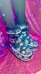 Mermaid Sliver Black Sequin Snow Boots - The Glamorous Life