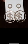 Gold Crystal Money Earrings - The Glamorous Life 101