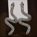 Silver Crystal Snake Earrings - The Glamorous Life 101